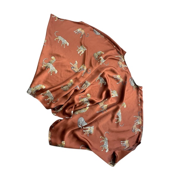 Anthropologie Animal Print Top – Leopard Pattern Burnt Orange Blouse, s/m - Picture 6 of 7